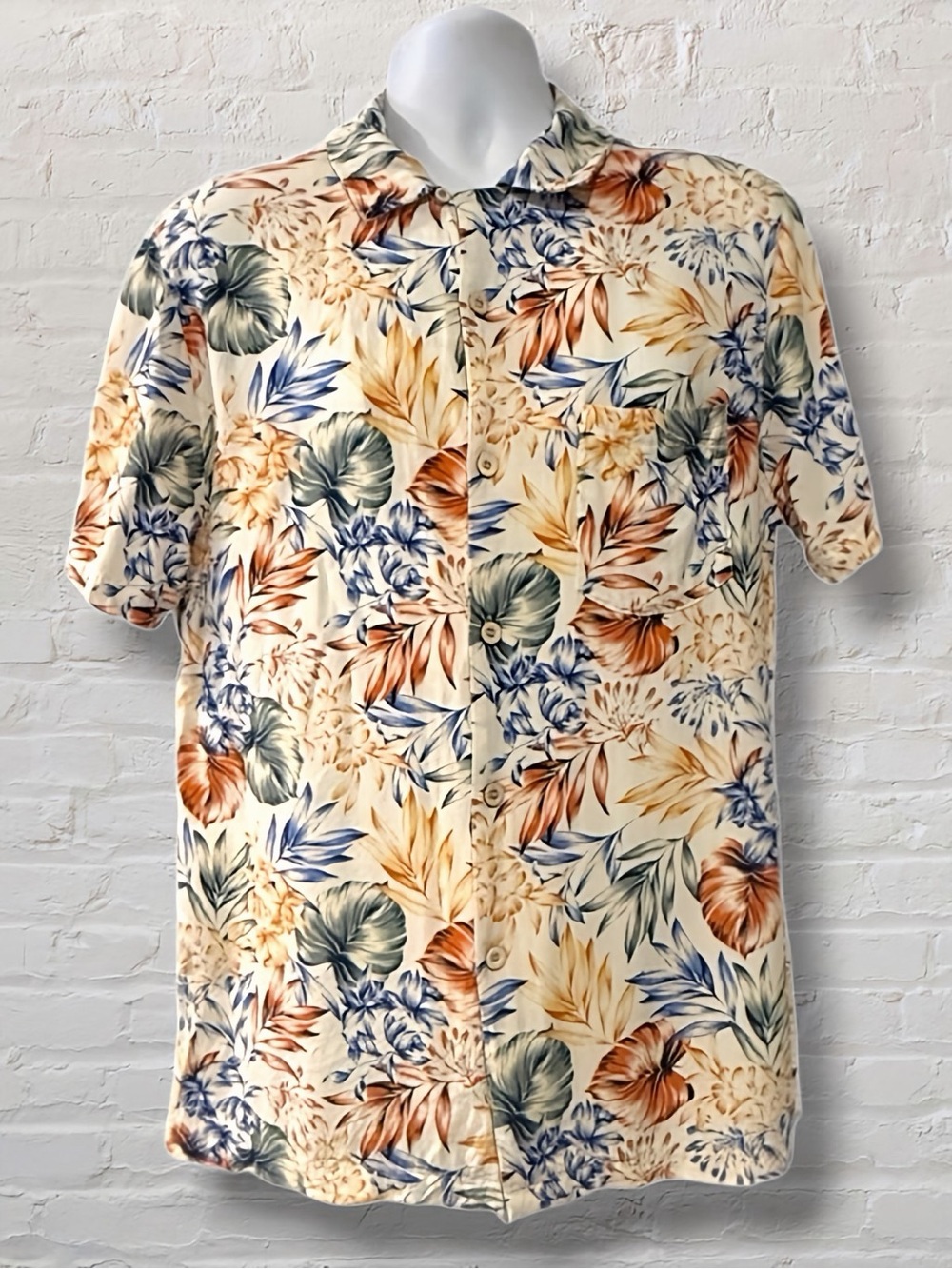 🌴 Magaschoni Man Tropical Hawaiian Shirt | Size M | 100% Viscose| Floral Print 🌺